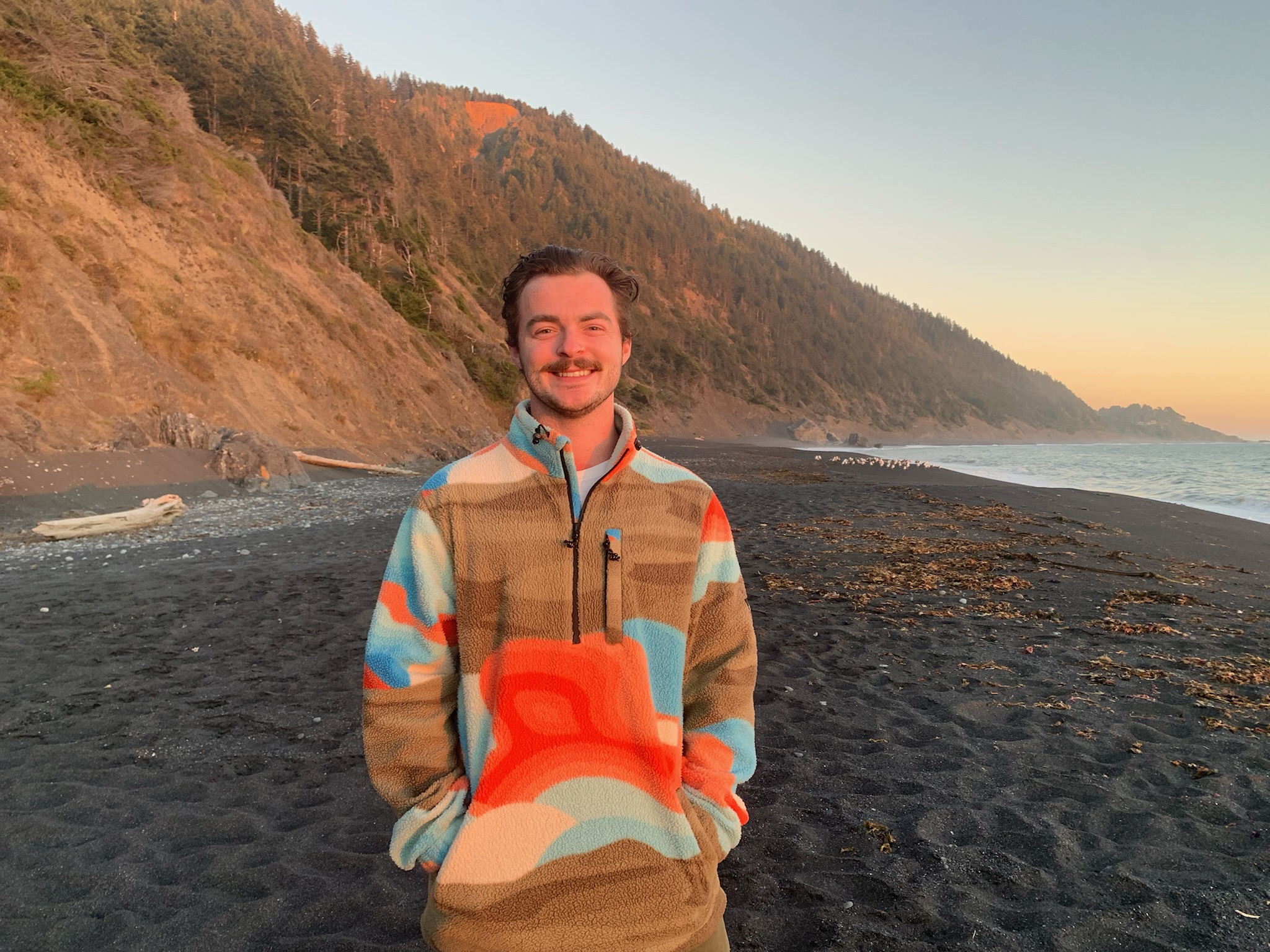 A picture of Jared on the beach.